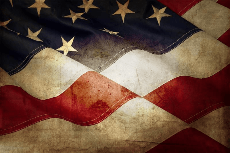 Weathered, flowing American flag